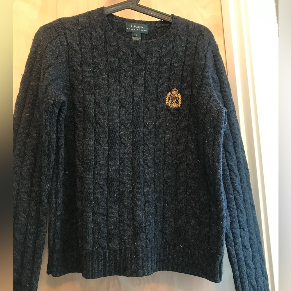 Ralph Lauren sweater - dk gray.  Classic.  Size Small.